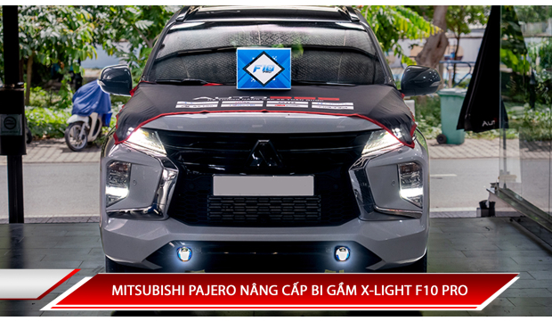MITSUBISHI PAJERO NÂNG CẤP BI GẦM X-LIGHT F10 PRO 3 NHIỆT MÀU